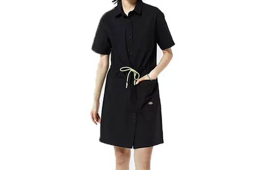 Dickies Женское платье с шортами и рукавами, цвет Black