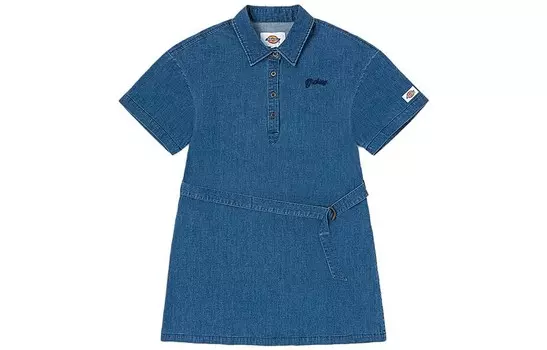 Dickies Женское платье с шортами и рукавами, цвет Blue