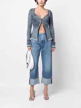 Diesel 1999 cropped straight-leg jeans, синий