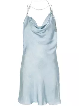 Diesel атласное платье мини, синий
