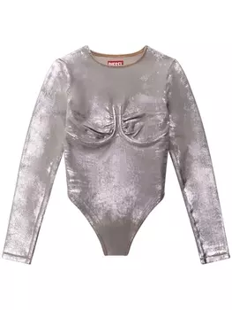 Diesel боди De-Nikki-Ls-Fse с эффектом металлик, серый