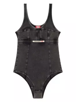 Diesel боди Ufby-Selima из денима, черный