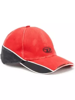 Diesel C-DALE logo-embroidered cap, красный