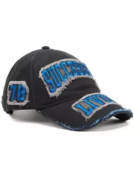 Diesel C-GUS distressed baseball cap, черный