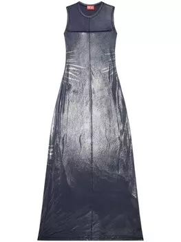 Diesel длинное платье с металлическим эффектом D-Vetty, синий
