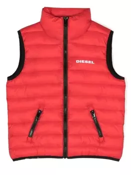 Diesel дутый жилет Jolice с логотипом, красный