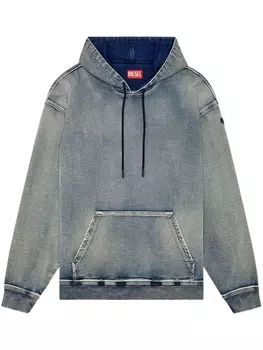 Diesel джинсовое худи D-Um-Rib, синий