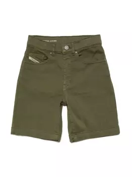 Diesel джинсовые шорты D-Macs-SH-J с нашивкой-логотипом, зеленый