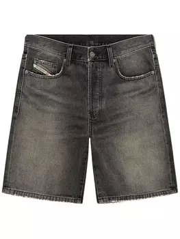 Diesel джинсовые шорты прямого кроя с логотипом, черный