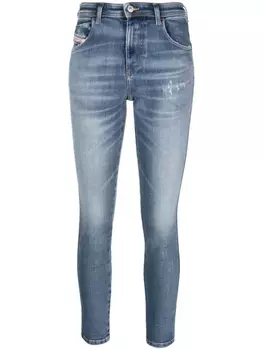 Diesel джинсы скинни с эффектом потертости, синий