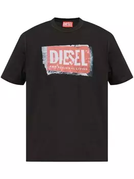 Diesel футболка из хлопка с логотипом, черный