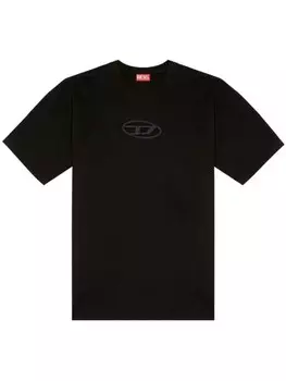 Diesel футболка из органического хлопка с вырезами, черный