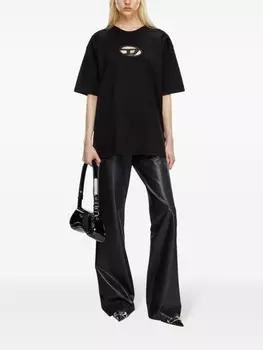 Diesel футболка из органического хлопка с вырезами, черный