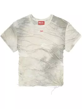 Diesel футболка из рваного хлопка, серый