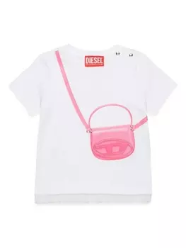 Diesel футболка с эффектом тромплей, белый