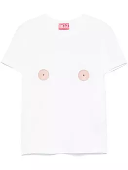 Diesel футболка с аппликацией, белый