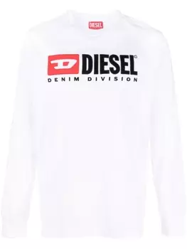 Diesel футболка с длинными рукавами и логотипом, белый