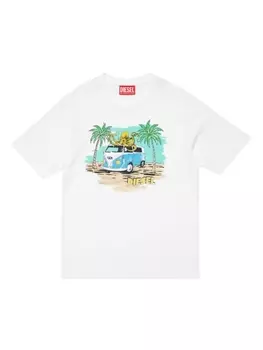 Diesel футболка с графичным принтом, белый