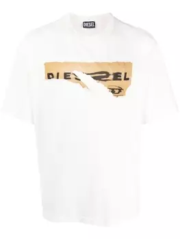 Diesel футболка с графичным принтом, белый