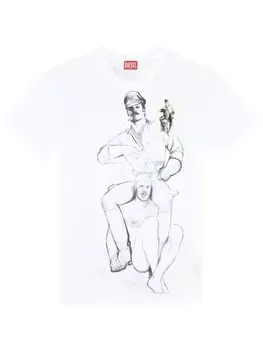 Diesel футболка с графичным принтом из коллаборации с ToFF, белый