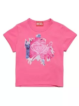 Diesel футболка с логотипом, розовый