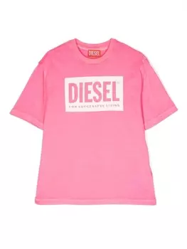 Diesel футболка с логотипом, розовый
