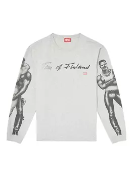 Diesel футболка с принтом из коллаборации с Tom of Finland Foundation, серый