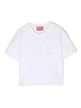 Diesel футболка с тисненым логотипом, белый
