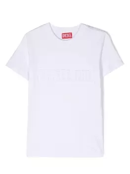 Diesel футболка с тисненым логотипом, белый