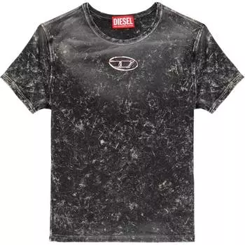 DIESEL Футболка с выбеленным эффектом и логотипом T-Uncuties