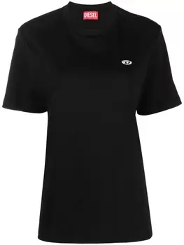 Diesel футболка с вышитым логотипом, черный