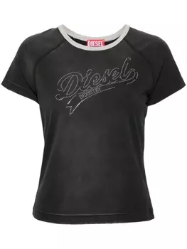 Diesel футболка со стразами, черный
