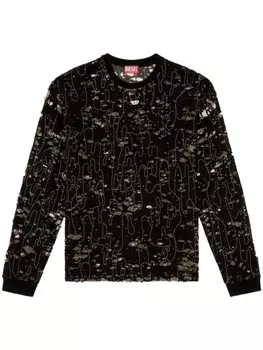 Diesel футболка T-Boxt с эффектом потертости, черный