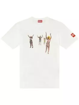 Diesel футболка T-BUXT-N8 с графичным принтом, белый