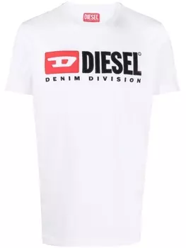 Diesel футболка T-Diegor-Div с вышитым логотипом, белый