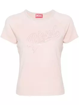 Diesel футболка T-Vincie со стразами, розовый