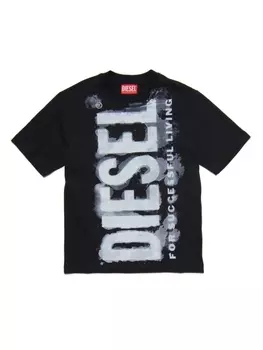 Diesel футболка Tjuste16 Over с логотипом, черный