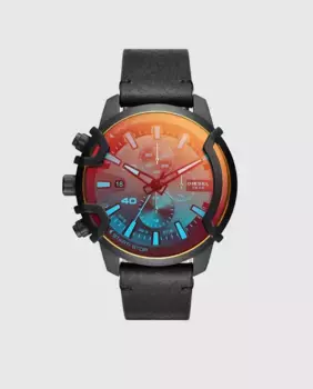 Diesel Griffed DZ4519 хронограф черные кожаные мужские часы, черный