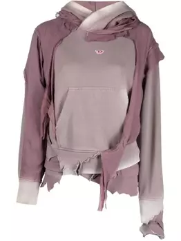 Diesel худи асимметричного кроя, розовый