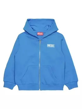Diesel худи на молнии с логотипом, синий