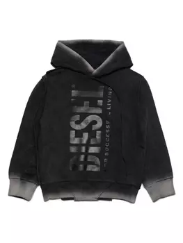 Diesel худи с эффектом потертости, черный