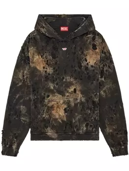 Diesel худи S-Boxt-Hood-N9 с эффектом потертости, черный