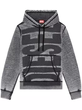 Diesel худи S-Ginn-Hood-L1 с логотипом, серый