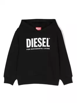 Diesel худи с логотипом, черный