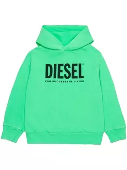 Diesel худи с логотипом, зеленый