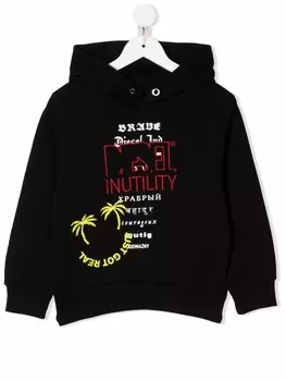 Diesel худи SummerB4 Over с графичным принтом, черный