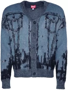 Diesel кардиган K-Petalo с узором, фиолетовый