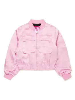 Diesel Kids атласная куртка-бомбер, розовый