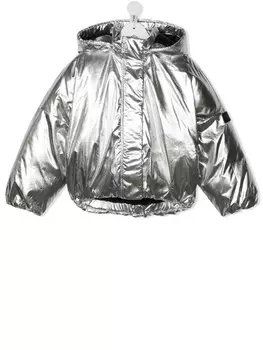 Diesel Kids бомбер Jovet с эффектом металлик, серебряный