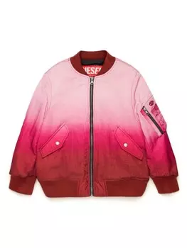 Diesel Kids бомбер с эффектом градиента, красный